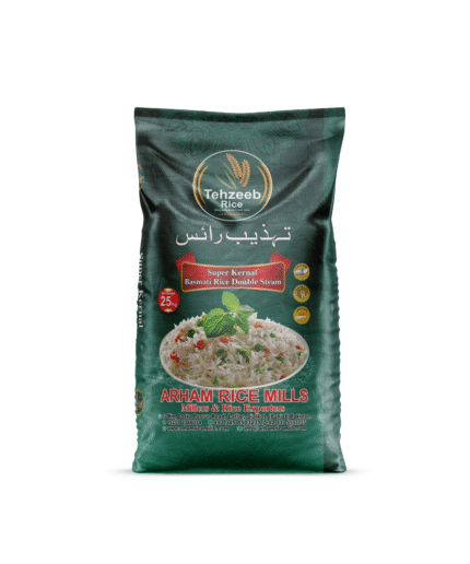 Tehzeeb Super Kernel Basmati Rice premium pack by Arham Rice Mills.
