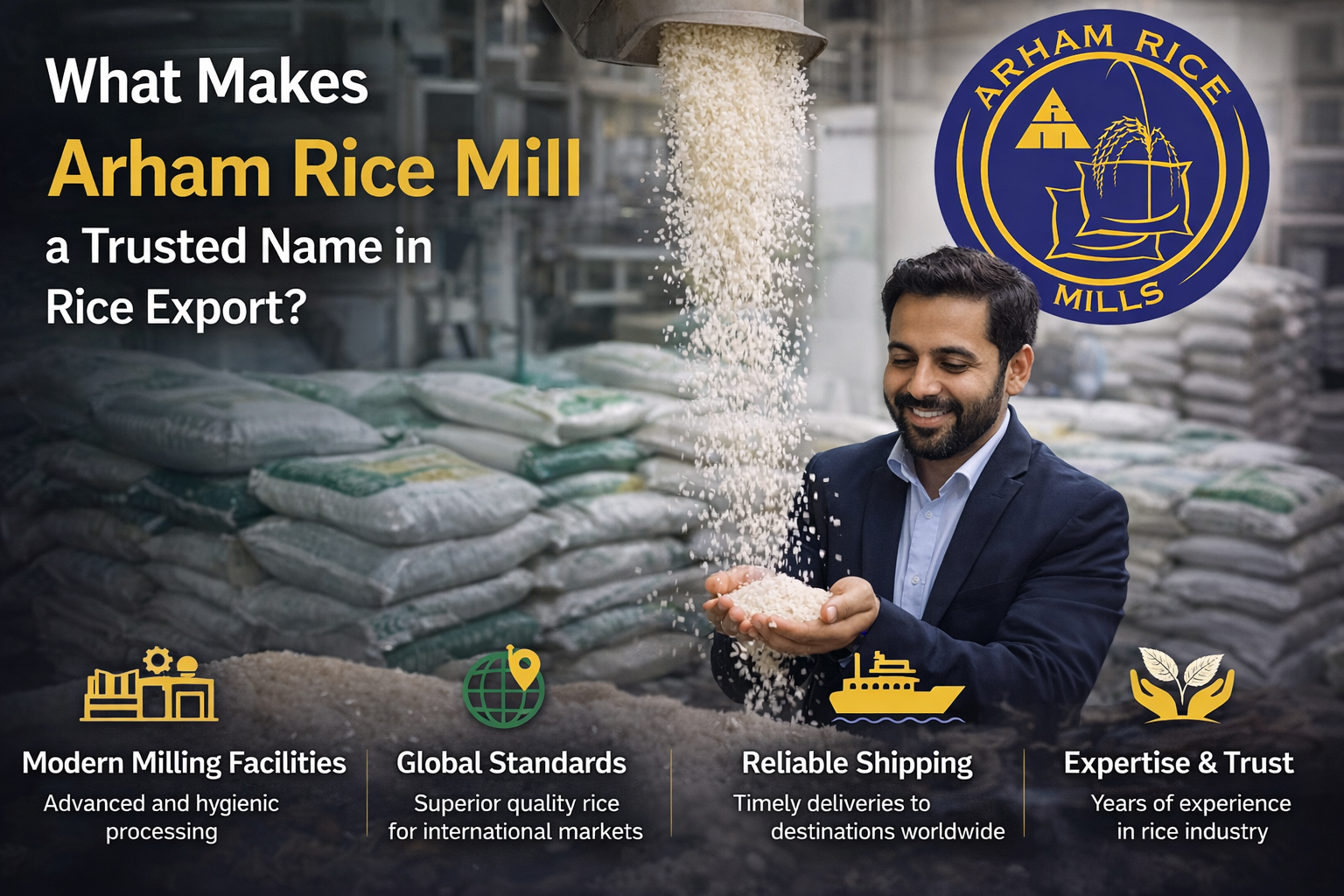 arham rice mill trusted rice exporter basmati rice processing quality export