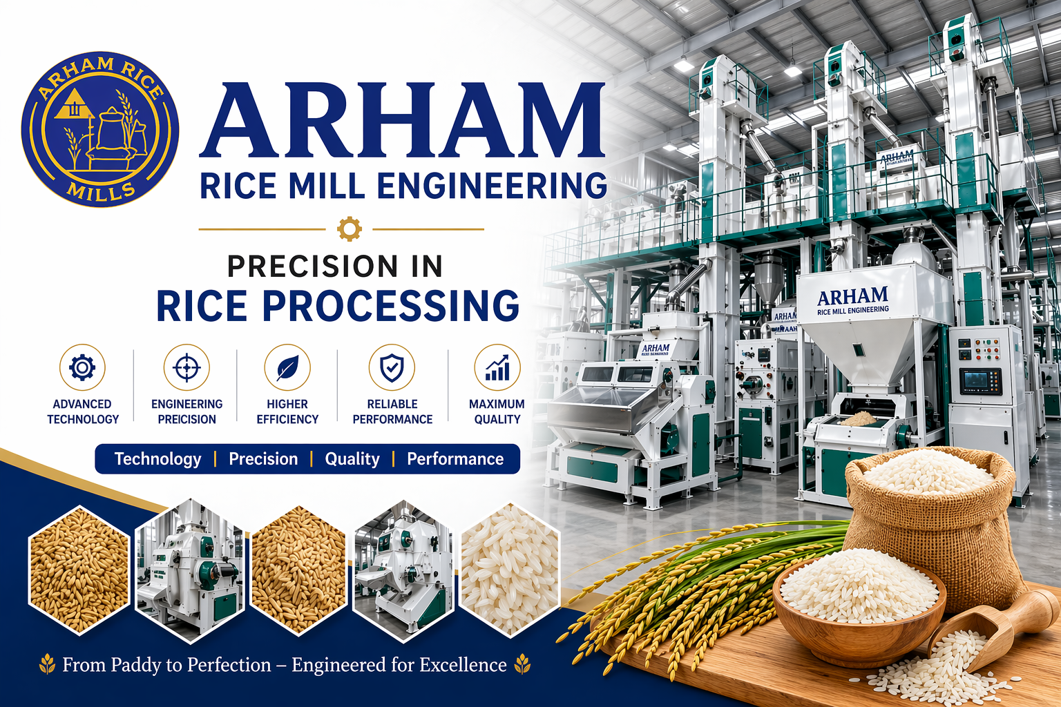 Arham Rice Mill advanced machinery engineering precision rice processing for high-quality basmati rice production in Pakistan