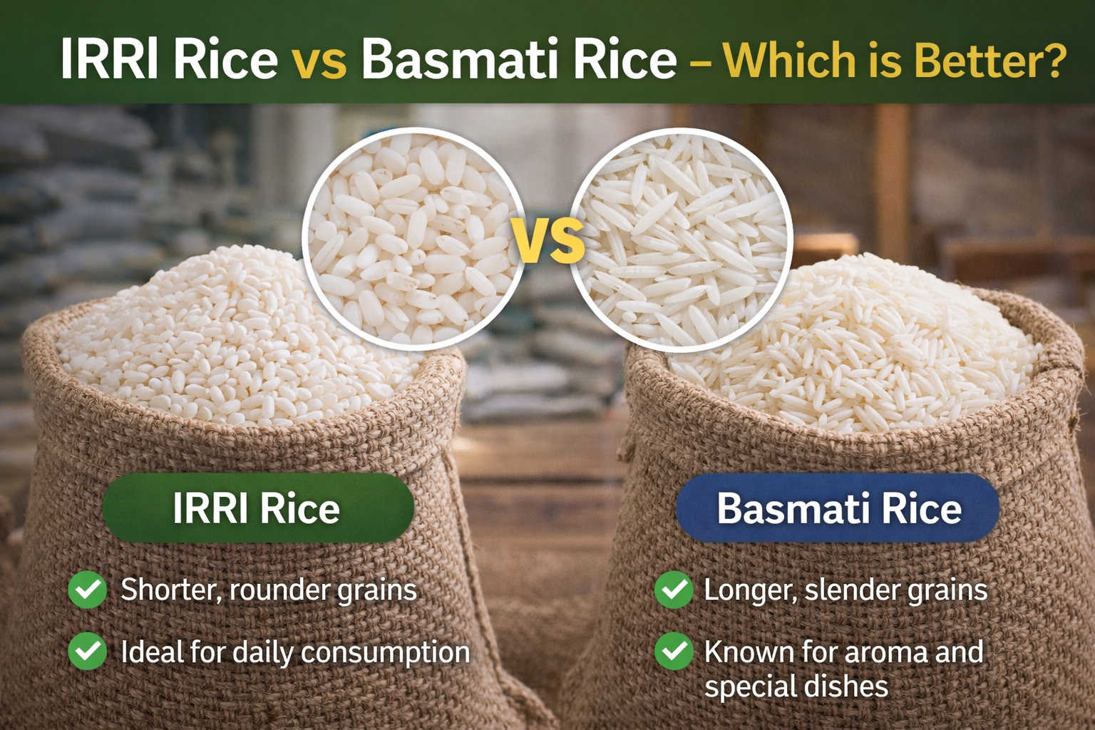 irri rice vs basmati rice comparison short grain vs long grain rice