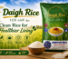 Daigh Rice 1121 premium basmati rice packaging with clean, hygienic, and healthy rice grains in a natural farm setting